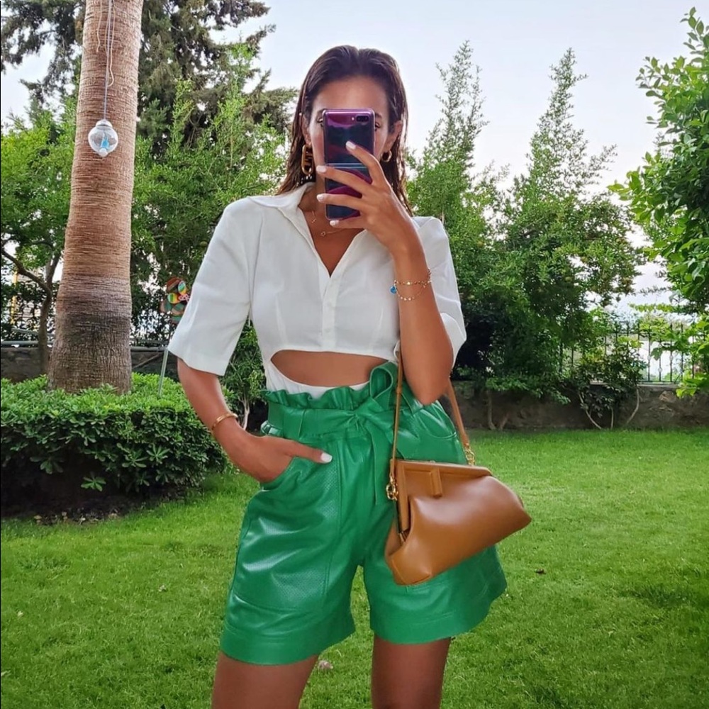 Zara Ecru Linen Blend Cut Out Bodysuit - Picture 9 of 16